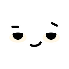 A cute cartoon face with an expression. Eyes and mouth elements. Clipart isolated on a transparent background.