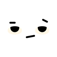 A cute cartoon face with an expression. Eyes and mouth elements. Clipart isolated on a transparent background.