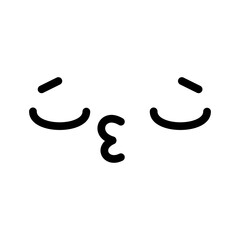 A cute cartoon face with an expression. Eyes and mouth elements. Clipart isolated on a transparent background.