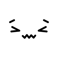 A cute cartoon face with an expression. Eyes and mouth elements. Clipart isolated on a transparent background.