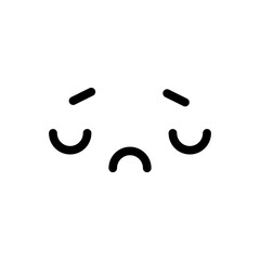 A cute cartoon face with an expression. Eyes and mouth elements. Clipart isolated on a transparent background.