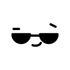 A cute cartoon face with an expression. Eyes and mouth elements. Clipart isolated on a transparent background.