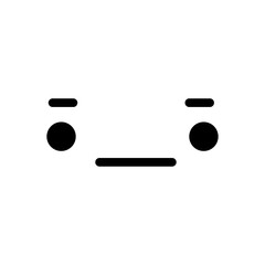 A cute cartoon face with an expression. Eyes and mouth elements. Clipart isolated on a transparent background.