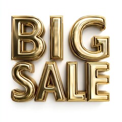 Golden 3D BIG SALE Text: Premium Retail Promotion & Discount Offer Design

