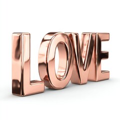Metallic Rose Gold LOVE 3D Render  Elegant Typography for Affection, Romance, and Special Moments
