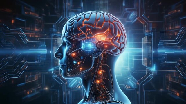 Intricate digital brain illustration with luminous neural networks, symbolizing advanced artificial intelligence, cognitive technology, and the future of data processing