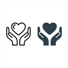 Obraz premium Two supportive hands cradling a heart symbol representing kindness and emotional wellbeing in blue hues