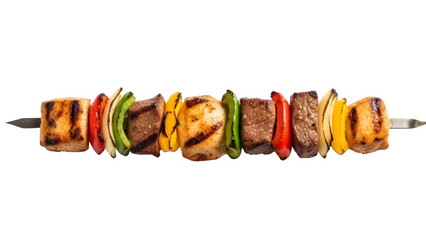 Kebab skewer isolated on PNG background.