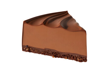 Slice of decadent chocolate cake, a delicious treat . Isolated on transparent background, png