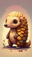 Cute pangolin illustration