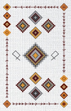 Traditional Berber Rug Pattern &ndash; Moroccan Carpet Design &ndash; Ethnic Geometric Background