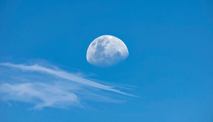 Moon partly visible, clear sky
