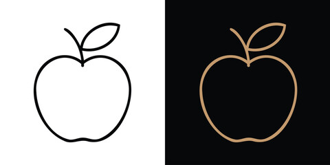 Apple Fruit Line Icon &ndash; Minimal Food Symbol