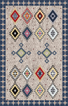 Traditional Berber Rug Pattern &ndash; Moroccan Carpet Design &ndash; Ethnic Geometric Background