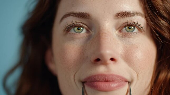 a person briefly closing their eyes, then opening them again. Subtle emotional reset moment symbolizing clarity, calm decision-making, balance, and a fresh start for wellness or finance ads.