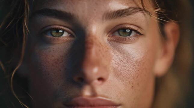 a person briefly closing their eyes, then opening them again. Subtle emotional reset moment symbolizing clarity, calm decision-making, balance, and a fresh start for wellness or finance ads.