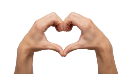Heart Shape Formed by Hands on a Transparent Background PNG