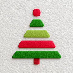 Christmas illustration tree composition with layered geometric elements for creative holiday template design