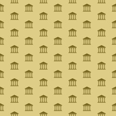 Naklejka premium Bank or Government building seamless pattern isolated on color background