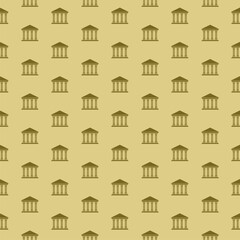 Naklejka premium Bank or Government building seamless pattern isolated on color background