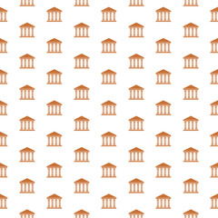 Naklejka premium Bank or Government building seamless pattern isolated on white background