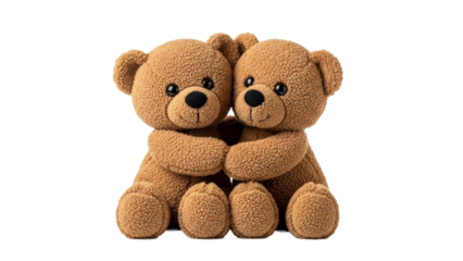 Two Teddy Bears Hugging on a Transparent PNG Image