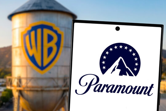 Paramount and Warner Bros logo on Tower