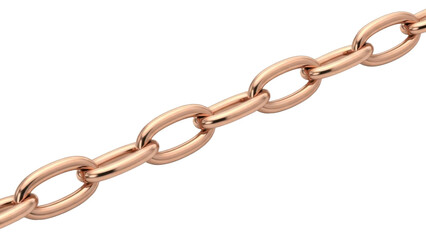 Rose Gold Chain Links on a Transparent Background PNG Image