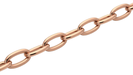 Rose Gold Chain Links on a Transparent Background PNG Image