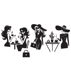 giirls silhouette sitting at cafe