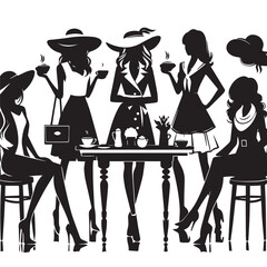 giirls silhouette sitting at cafe