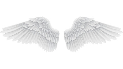 Fototapeta premium Angel Wings White Detailed PNG on a Transparent Background