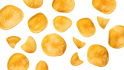 Collection of vibrant orange pumpkin seeds scattered in a pattern close up view isolated on transparent background