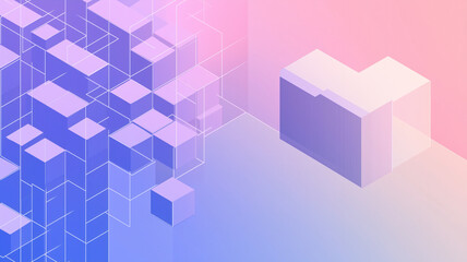 Isometric cube themed presentation background.