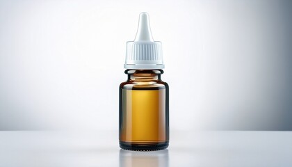 Fototapeta premium A Small Bottle Of Eye Drops On A White Background