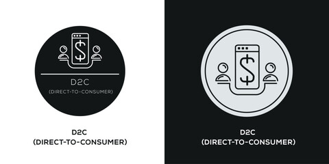 Creative (D2C) Direct-to-Consumer icon, vector sign.
