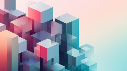 Isometric cube presentation layout. Corporate lecture backdrop.