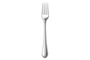Elegant Silver Fork Isolated, transparent background for easy compositing.