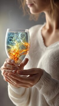 Wasser trinken &ndash; Symbol f&uuml;r Hydration, Zellenergie und k&ouml;rperliche Balance