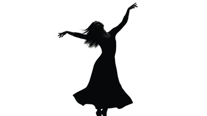 Dancing woman silhouette representing freedom grace expression joy and artistic movement lifestyle concept
