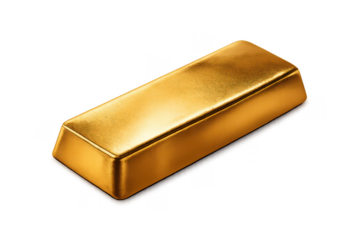 Shiny golden bar with a transparent background for creative projects.