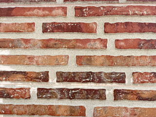 Red brick wall pattern background texture close up