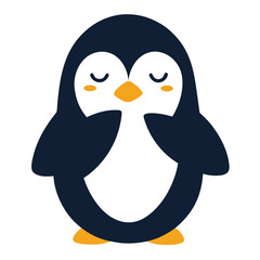 Penguin Animal Bird Flat Vector Illustration on White Background