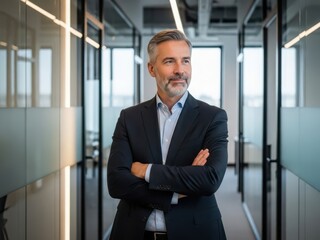 Confident businessman in modern office