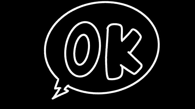 wiggle scribble doodle text ok Looped hand-drawn animation, 2D animation Cartoon cute doodle icons, wiggle animation stickers, loopable doodle icon.