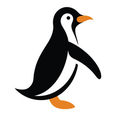 Penguin Animal Bird Flat Vector Illustration on White Background
