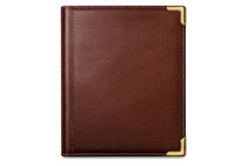 Brown Leather Journal Book Mockup on a transparent background studio