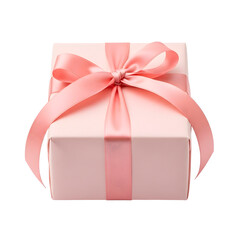 A beautifully wrapped pink gift box with a silk ribbon bow, perfect for any occasion. The gift box is a symbol of love, appreciation, and joy