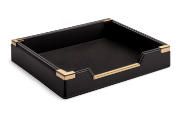 Leatherette desk organizer with transparent background image view