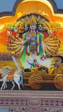 Lord Vishnu Vishvarupa, in cosmic form with multiple arms, symbolizing creation, preservation, universal order, and divine balance.